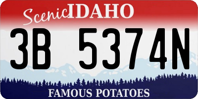 ID license plate 3B5374N