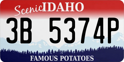 ID license plate 3B5374P
