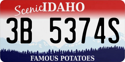 ID license plate 3B5374S