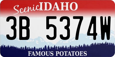 ID license plate 3B5374W