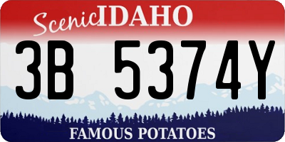 ID license plate 3B5374Y