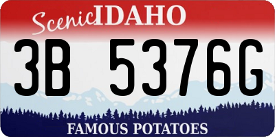 ID license plate 3B5376G