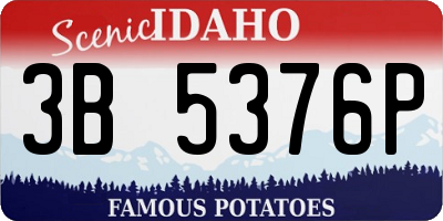 ID license plate 3B5376P