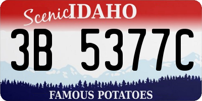 ID license plate 3B5377C