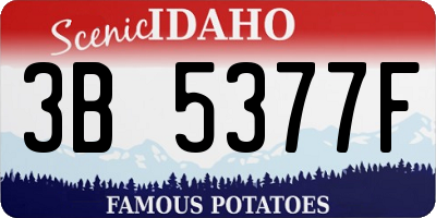 ID license plate 3B5377F