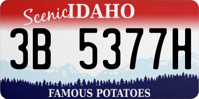 ID license plate 3B5377H