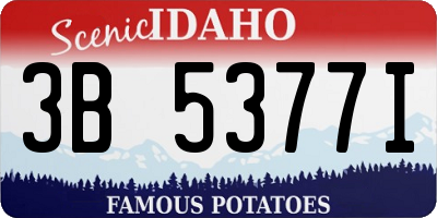 ID license plate 3B5377I