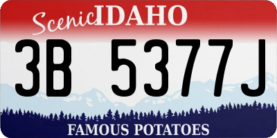 ID license plate 3B5377J