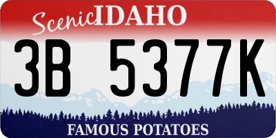ID license plate 3B5377K