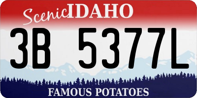 ID license plate 3B5377L