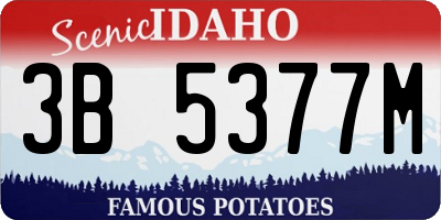 ID license plate 3B5377M