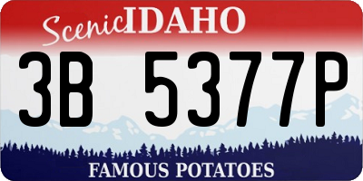 ID license plate 3B5377P