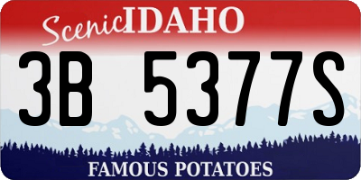 ID license plate 3B5377S