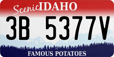 ID license plate 3B5377V