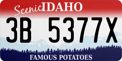 ID license plate 3B5377X