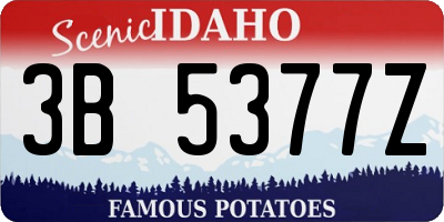 ID license plate 3B5377Z