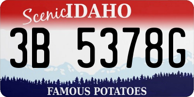 ID license plate 3B5378G