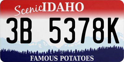 ID license plate 3B5378K