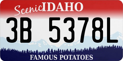 ID license plate 3B5378L
