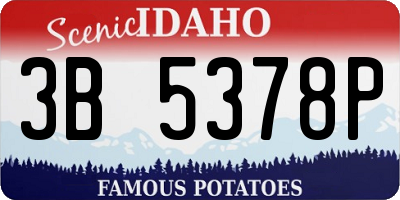 ID license plate 3B5378P