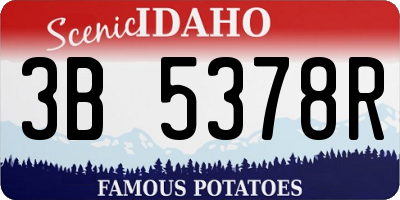 ID license plate 3B5378R