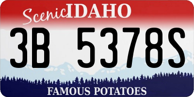 ID license plate 3B5378S