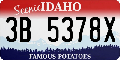 ID license plate 3B5378X