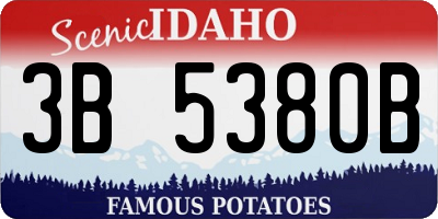 ID license plate 3B5380B