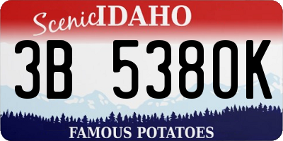 ID license plate 3B5380K