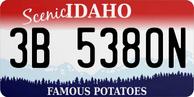 ID license plate 3B5380N