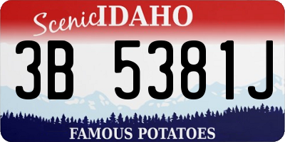 ID license plate 3B5381J