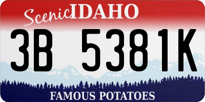 ID license plate 3B5381K