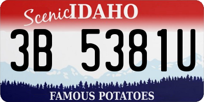 ID license plate 3B5381U