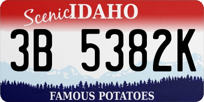 ID license plate 3B5382K