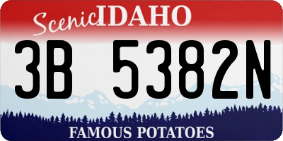ID license plate 3B5382N