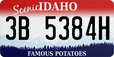 ID license plate 3B5384H