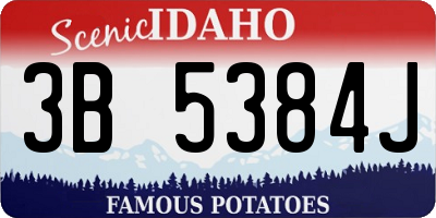 ID license plate 3B5384J
