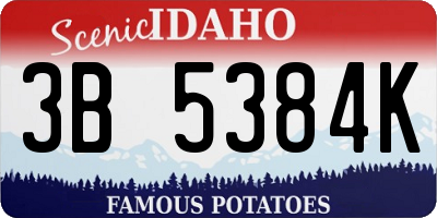 ID license plate 3B5384K