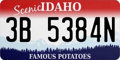 ID license plate 3B5384N