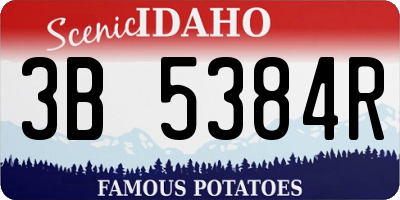 ID license plate 3B5384R