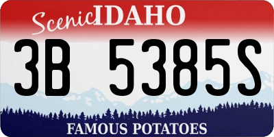 ID license plate 3B5385S