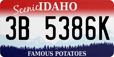 ID license plate 3B5386K