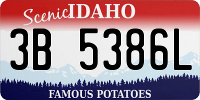 ID license plate 3B5386L