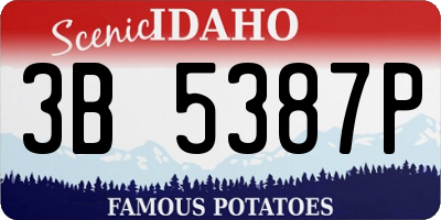 ID license plate 3B5387P