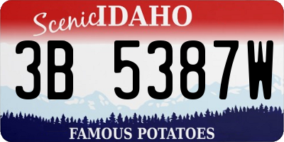 ID license plate 3B5387W