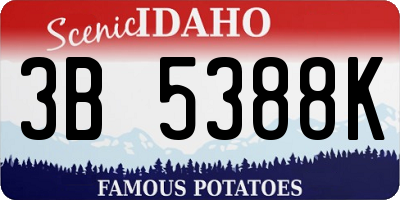 ID license plate 3B5388K