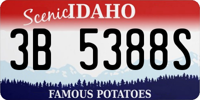 ID license plate 3B5388S