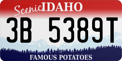 ID license plate 3B5389T
