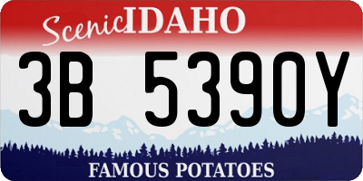 ID license plate 3B5390Y