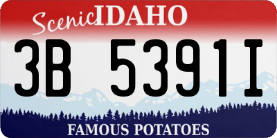 ID license plate 3B5391I